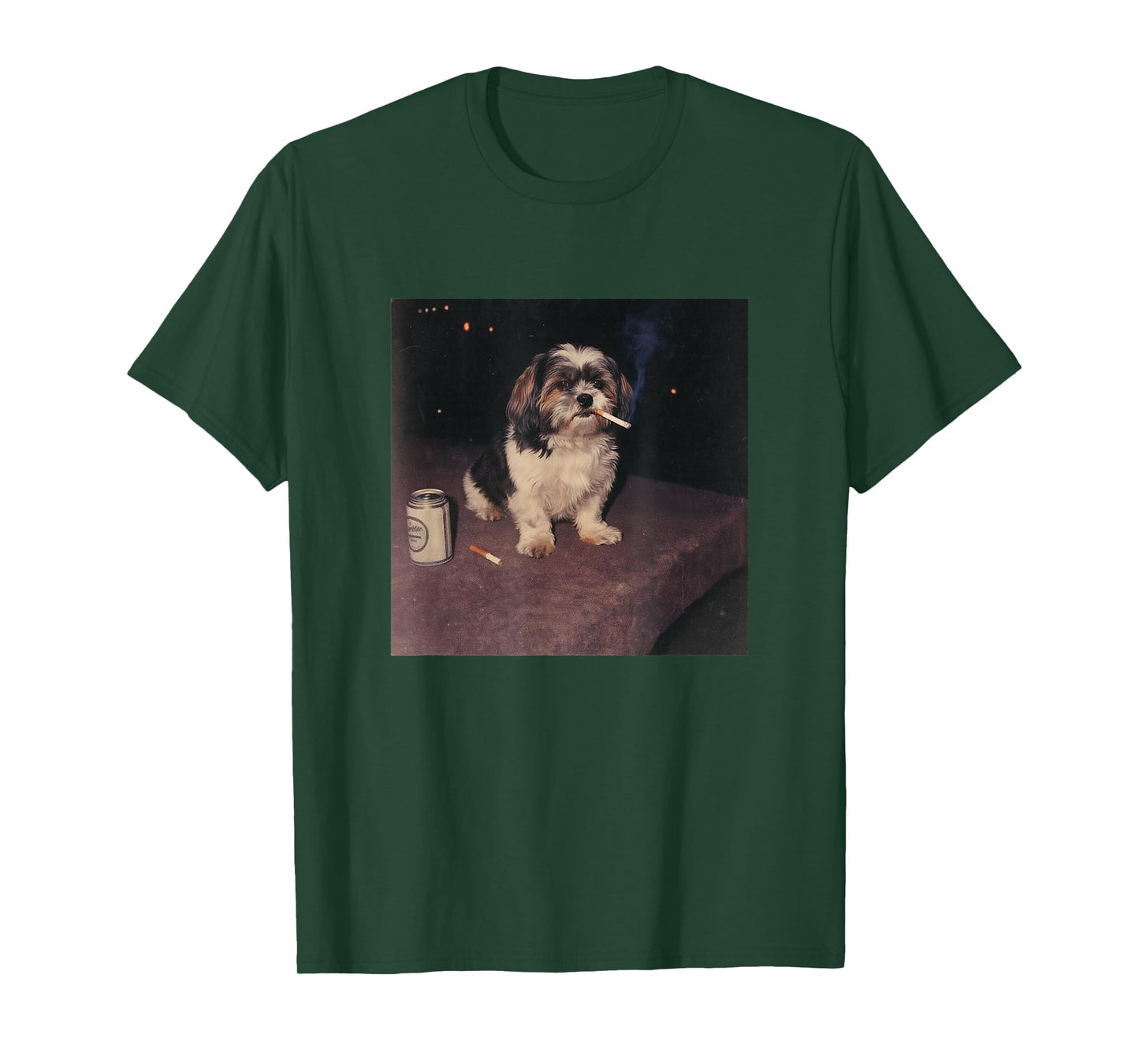 Funny Smoking Shih Tzu Dog Cigarette Beer Gen Z T-Shirt