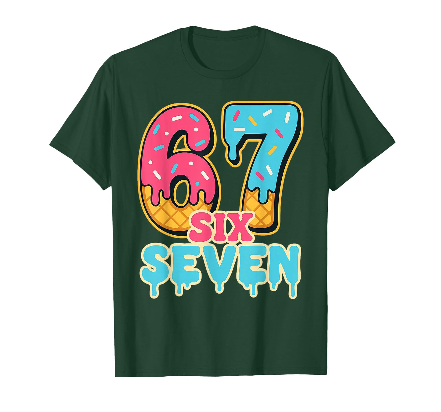Baseball Drip Number 67 Player Trendy 6 7 Meme Funny T-Shirt