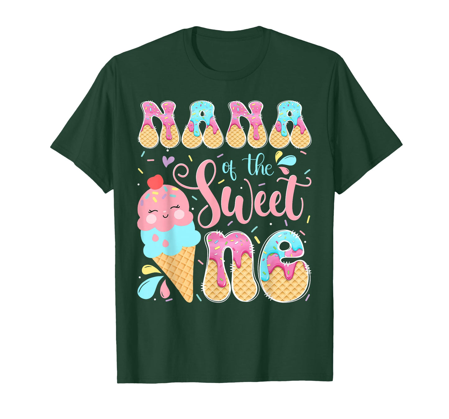 Nana of The Sweet One Ice Cream 1St Birthday Girl T-Shirt