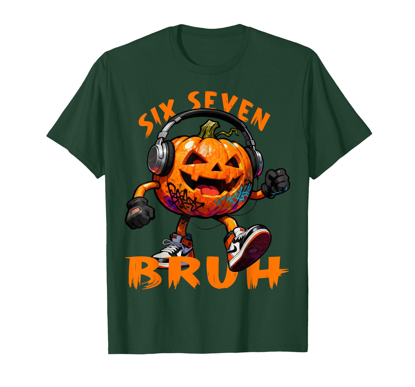 67 Halloween Funny Six Seven Meme Brainrot Pumpkin Kids Bruh T-Shirt