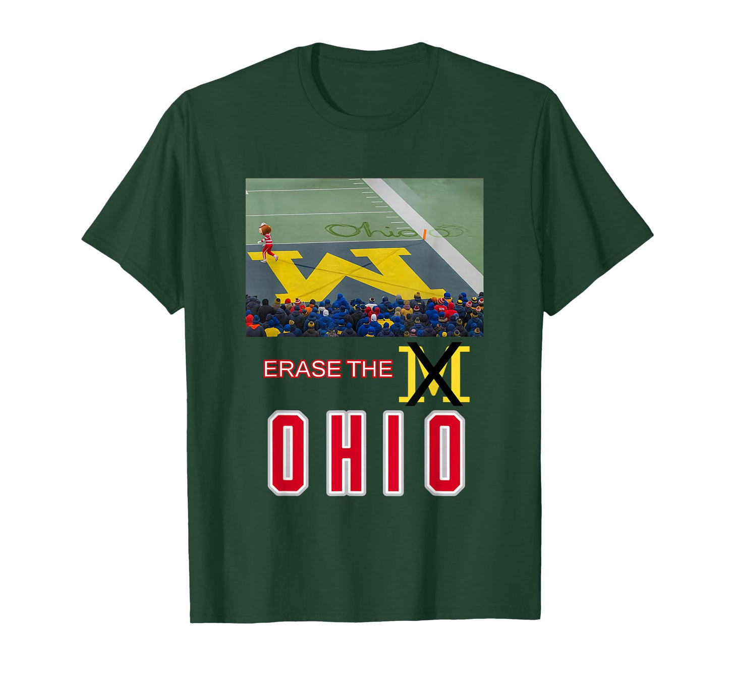 Erase The M Funny Rivalry Football Crowd Art T-Shirt