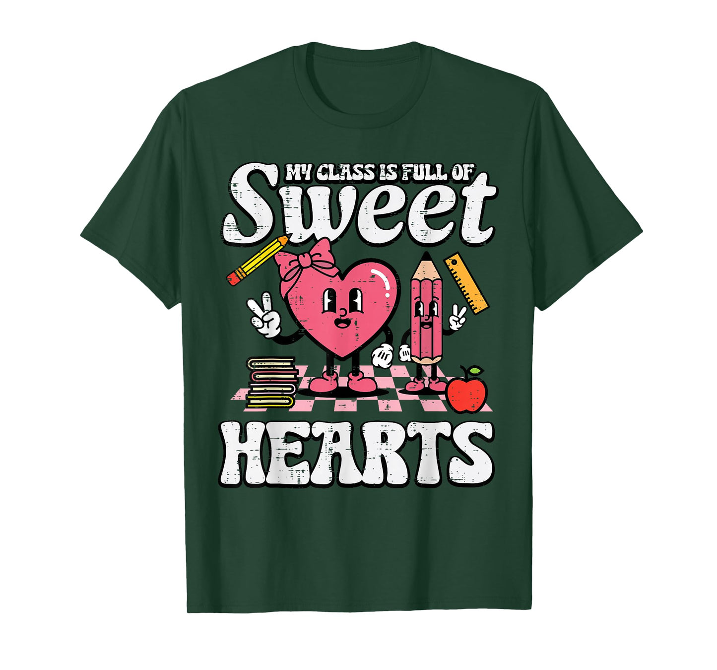 Valentines Day Teacher Class Full Sweet Hearts Women Men T-Shirt