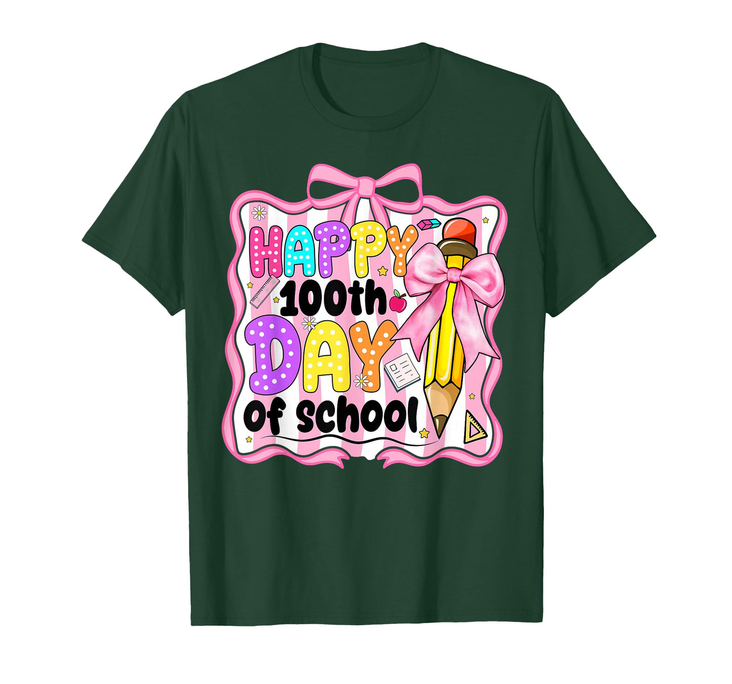 Happy 100th Day of School Preppy Girls 100 Days of School T-Shirt