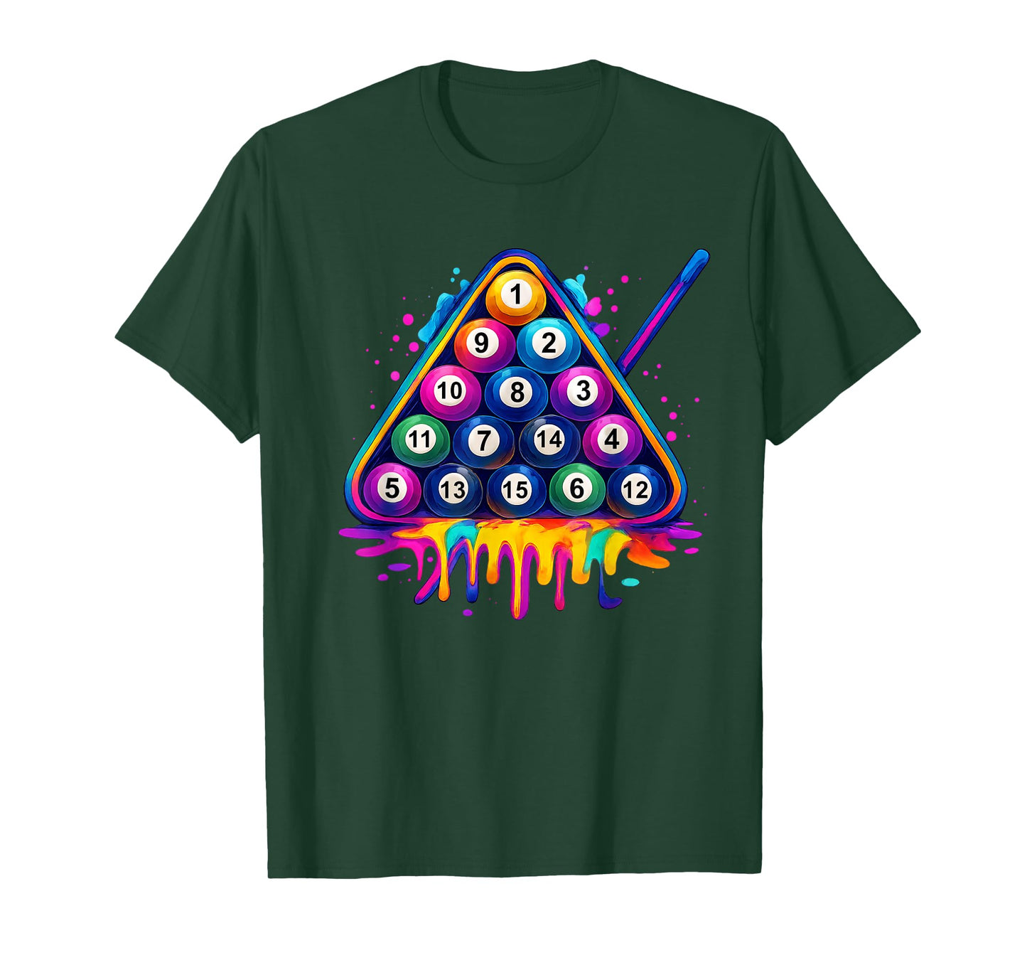 Dripping Billiard 8 Balls Pool Player Billiards Men Women T-Shirt