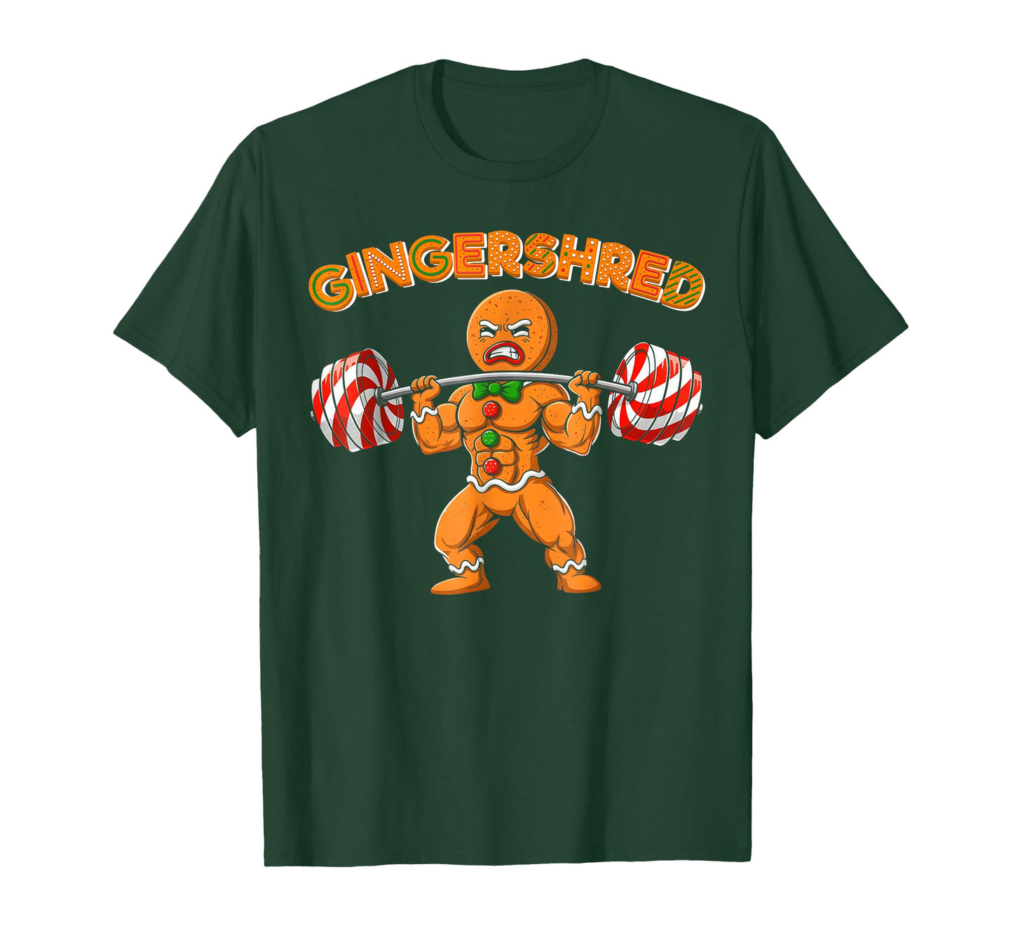 Gingershred Funny Gingerbread Man Gym Bodybuilding T-Shirt