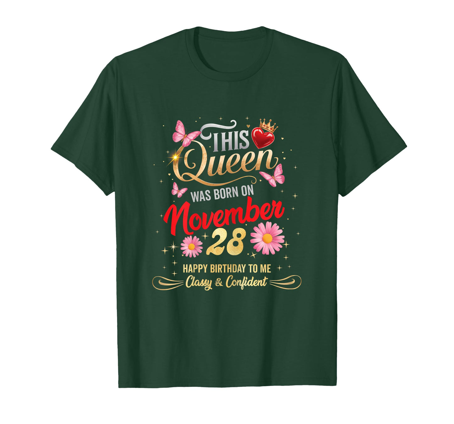 This Queen was Born on November 28 November 28th Birthday T-Shirt
