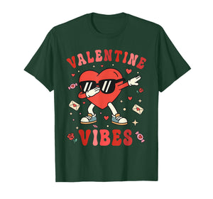 Funny Valentines Tee Dabbing Heart Teen Boys Kids Girls Men T-Shirt