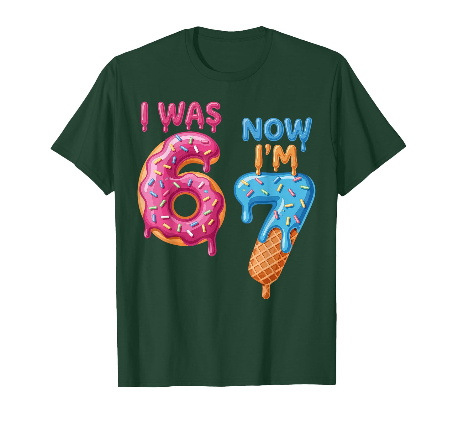 7 Year Old Birthday i was 6 Now I'm 7 67 T-Shirt