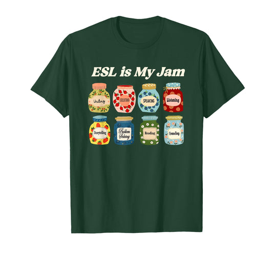ESL is My Jam English Teacher Christmas Ell ELD EL Ela T-Shirt