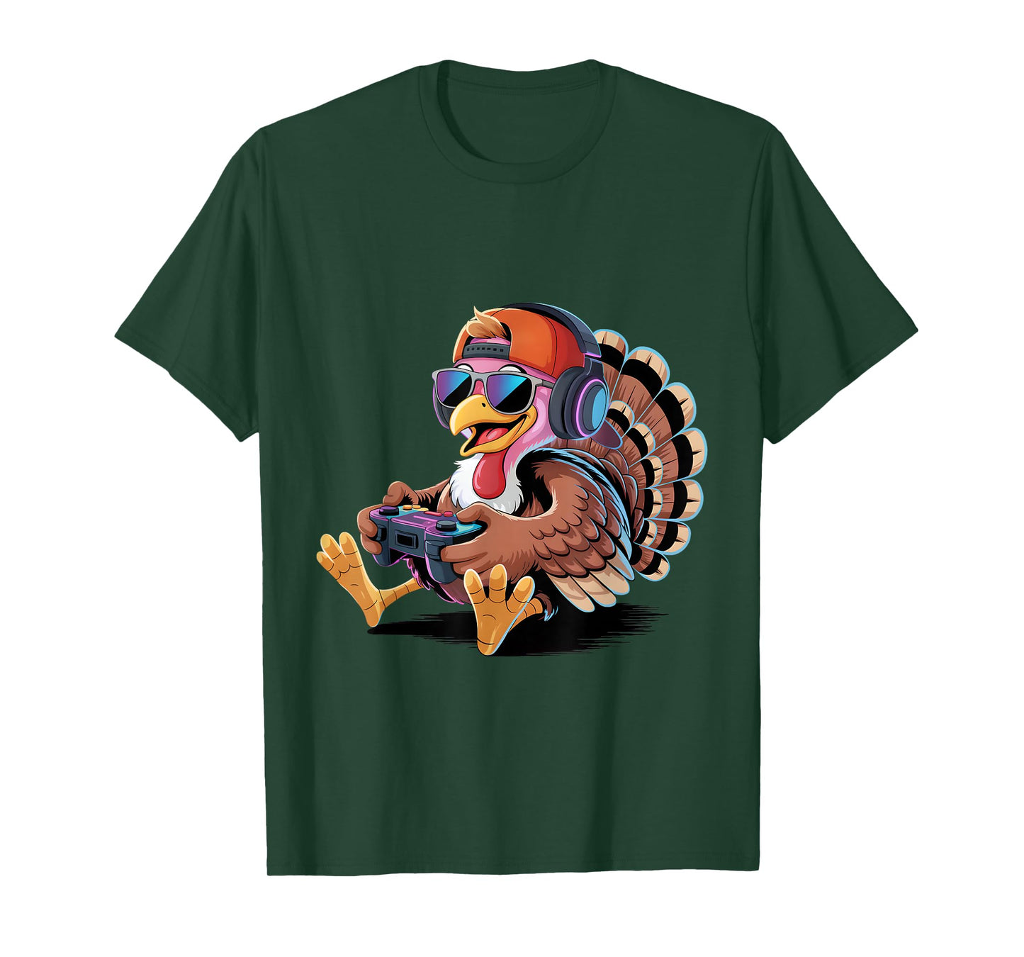 Funny Thanksgiving Gamer Turkey Gaming Boys Kids Teens T-Shirt