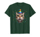 Funny Tabby Cat Face Rainbow Party Hat Cute Birthday Kitty T-Shirt