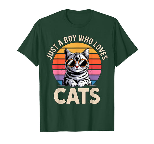 Just a Boy Who Loves Cats T-Shirt
