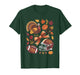 Retro Fall Flowers Thanksgiving Turkey Football Game Day T-Shirt