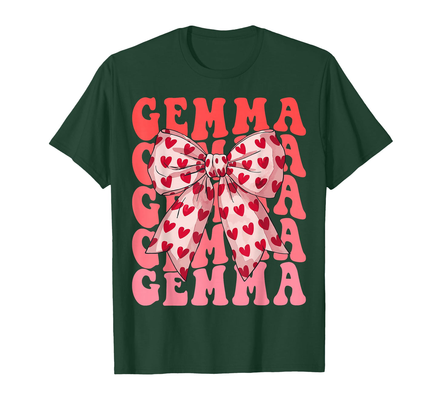 Coquette Bow Gemma Name Aesthetic Women Mothers Day Design T-Shirt