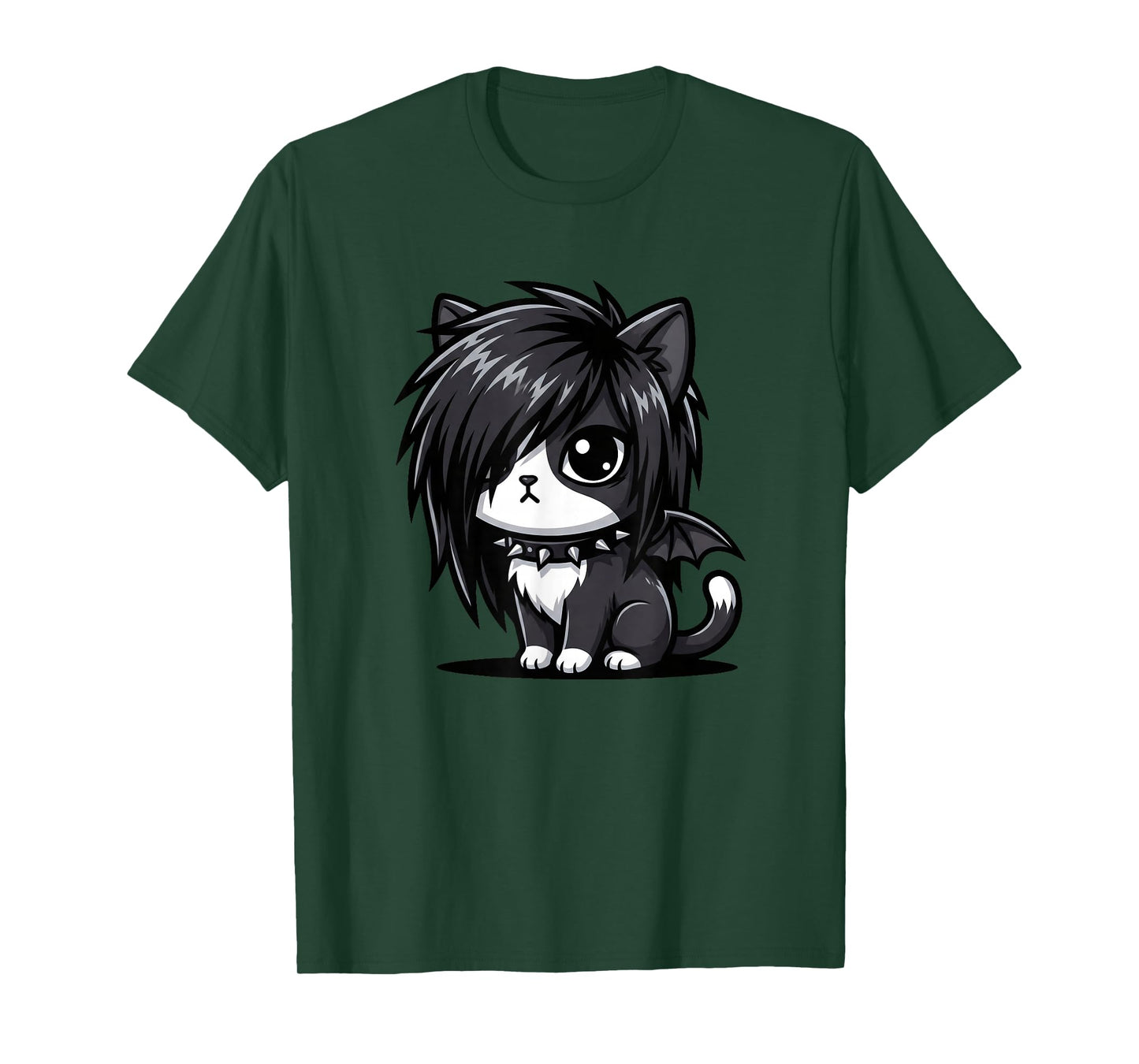 Cute Goth Girl Emo Gothic Cat Grunge Kitty Kawaii Kids Boys T-Shirt