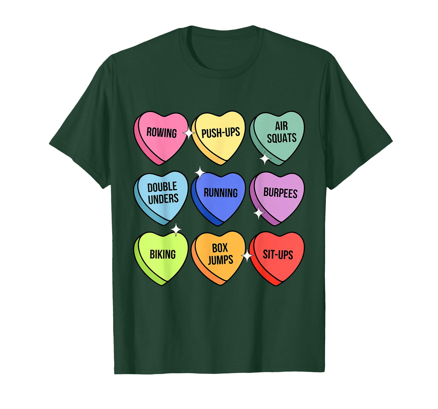 Gym Workout Candy Heart Valentine's Fitness Weightlifting T-Shirt