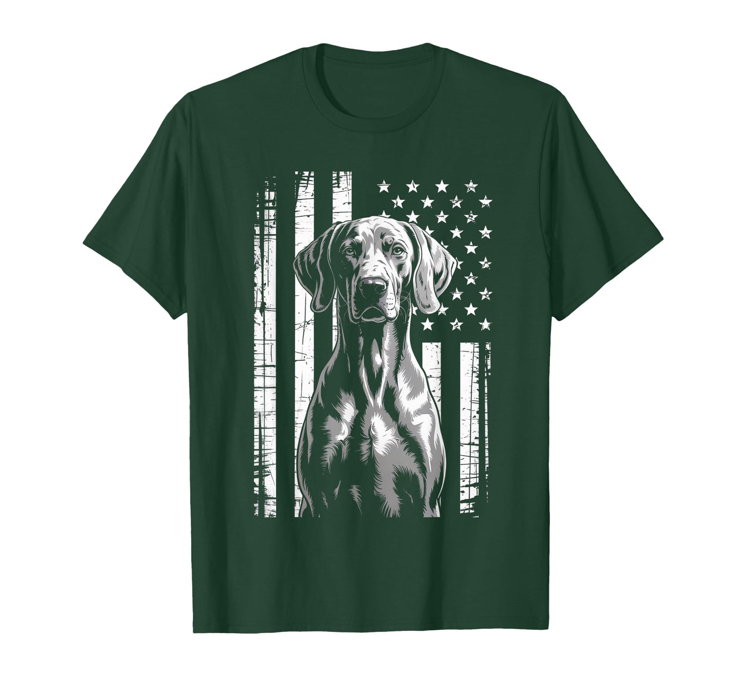 American Flag Weimaraner Dog Patriotic USA T-Shirt
