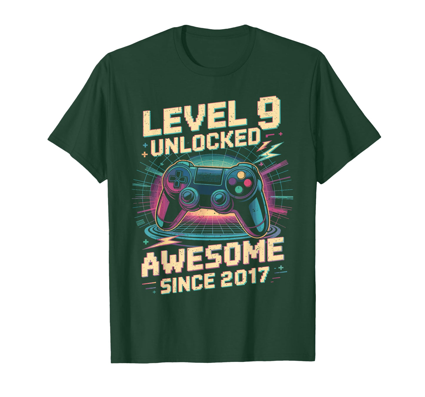 9 Year Old Boy Level 9 Gamer 2017 9th Birthday Party Gift T-Shirt