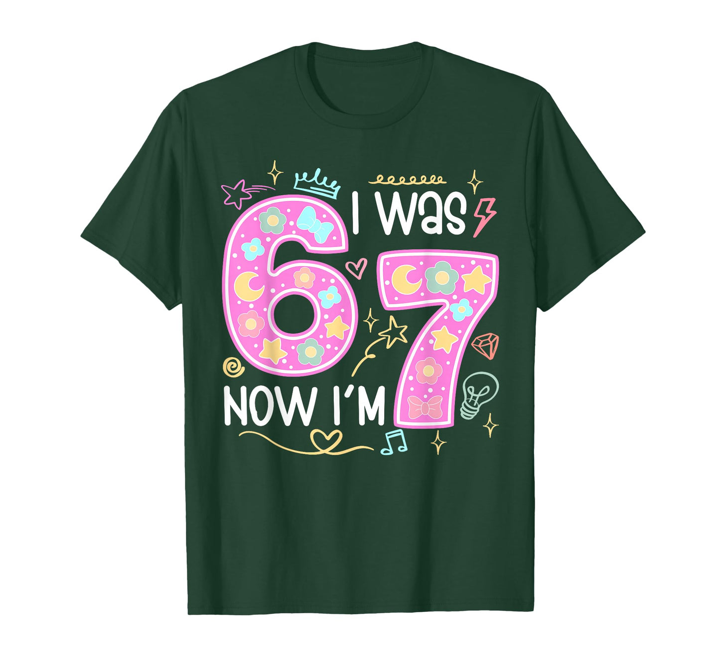 Funny 7 Year Old Birthday I was 6 Now I'm 7 Meme Tee T-Shirt