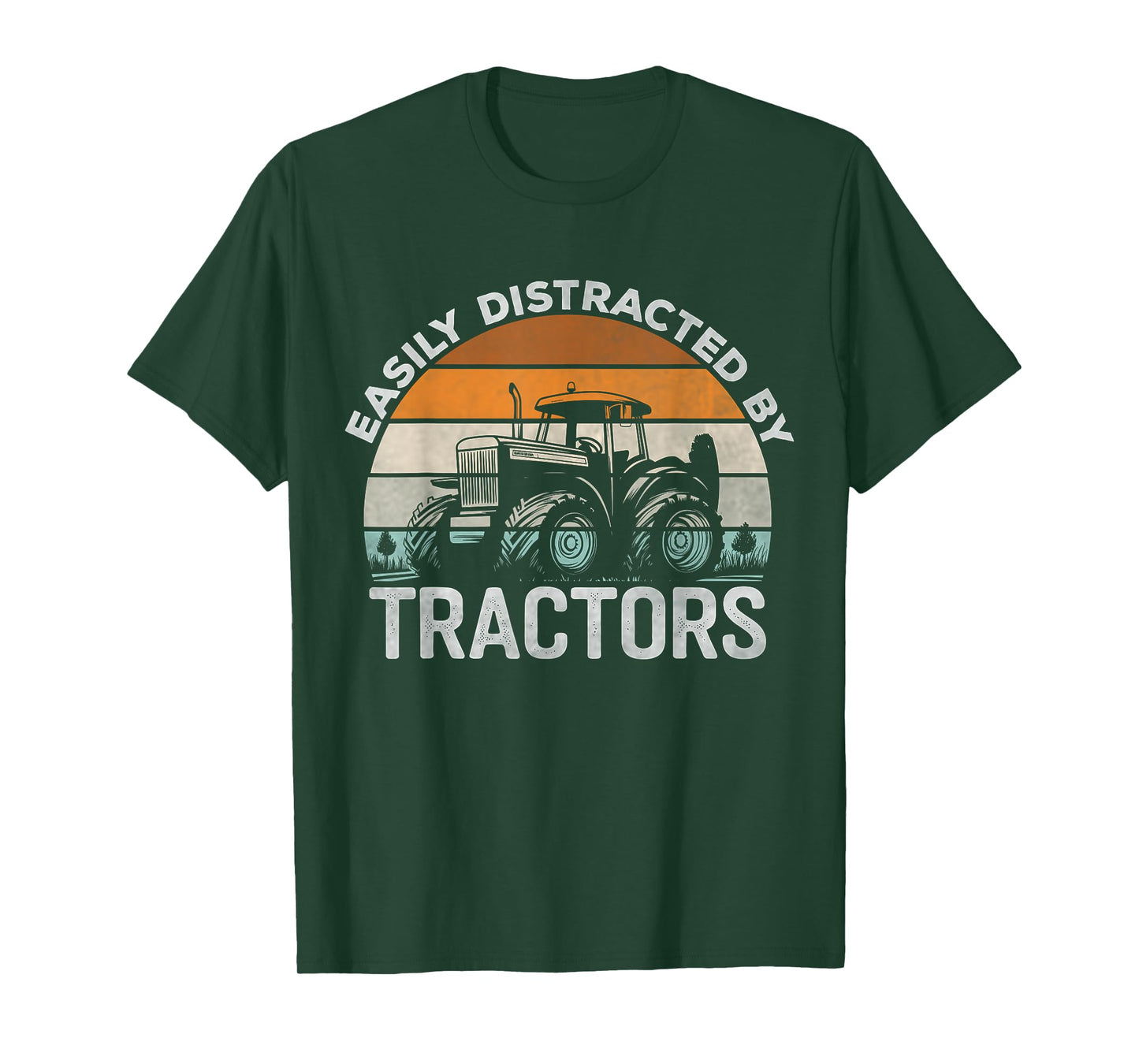 Farming Humor Easily Distracted by Tractor Farmer Mens T-Shirt