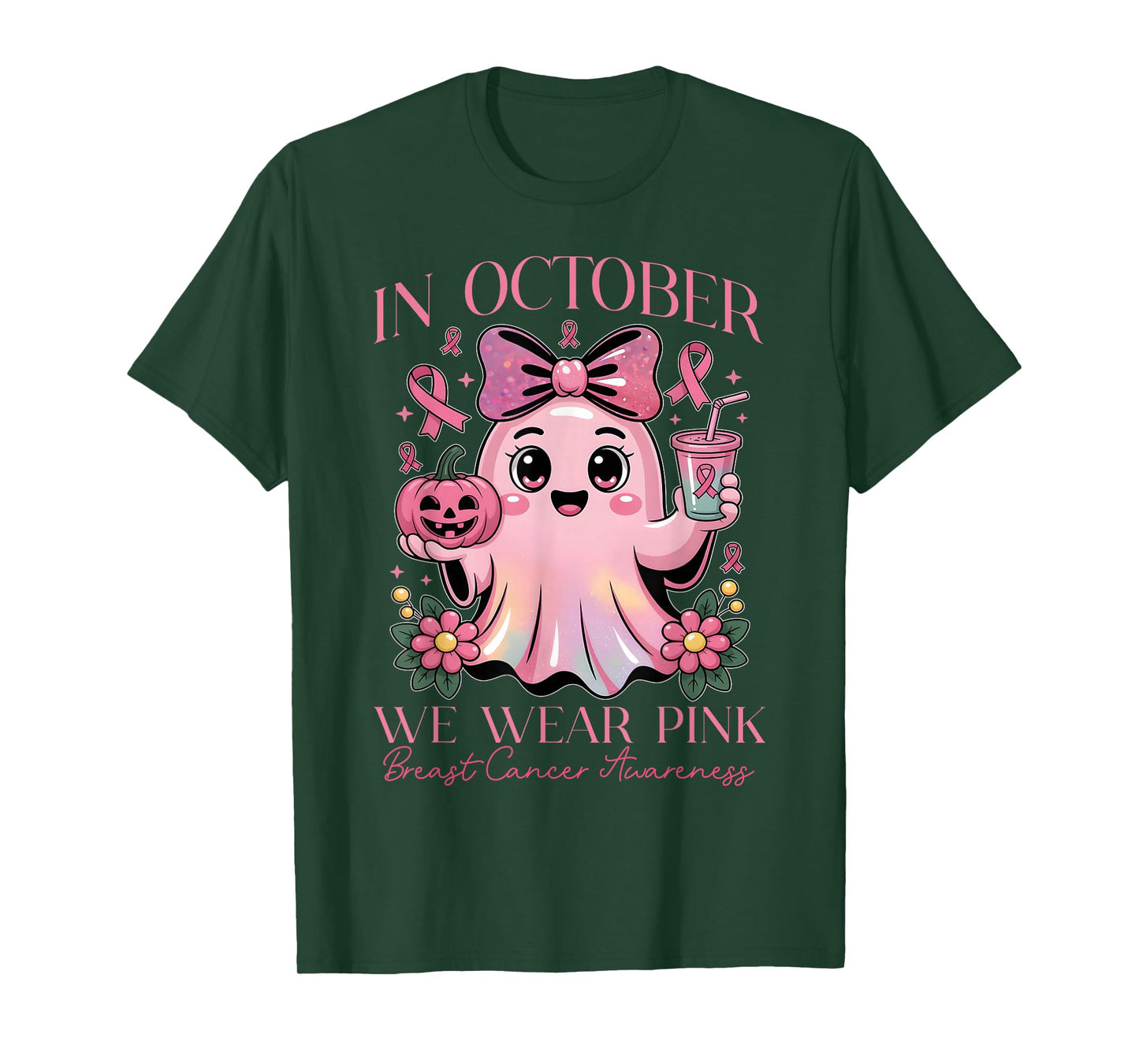 Breast Cancer Awareness for Pink October and Halloween T-Shirt