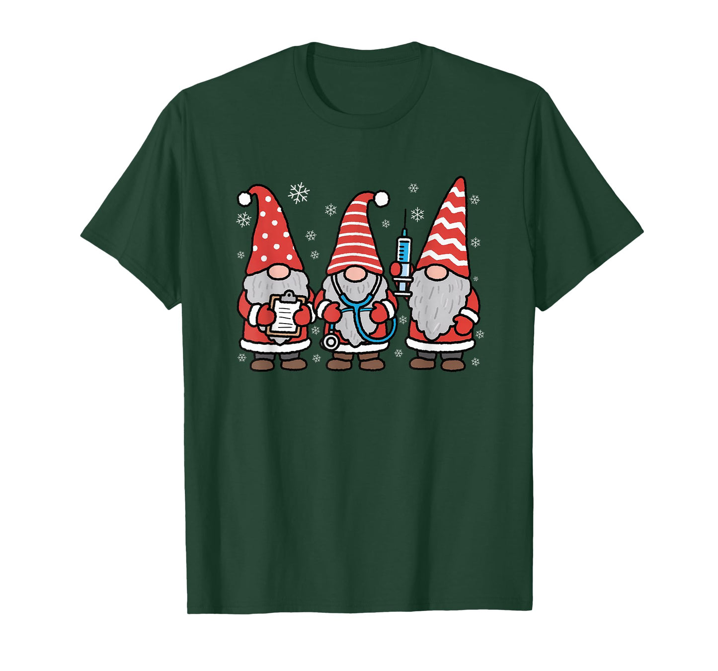Nurse Christmas Gnomes Stethoscope RN Nursing School Xmas T-Shirt
