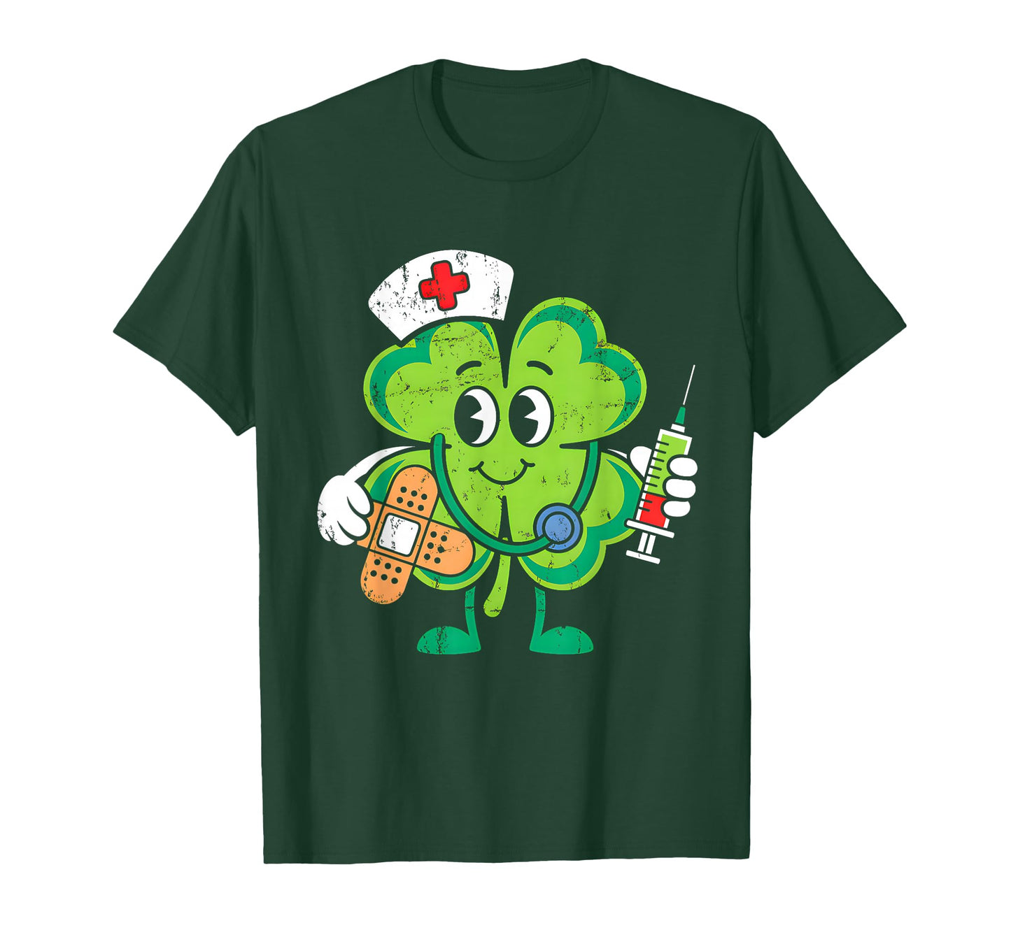 St Patricks Day Shamrock Nurse Saint Paddys Scrub Top Women T-Shirt