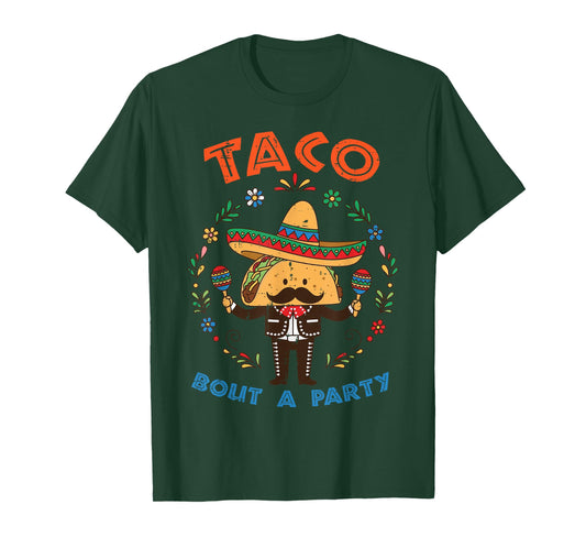 Taco Bout A Party Funny Mexican Bday Party Men Women Kids T-Shirt