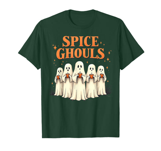 Spice Ghouls Funny Halloween Ghost Pumpkin Women Graphic T-Shirt