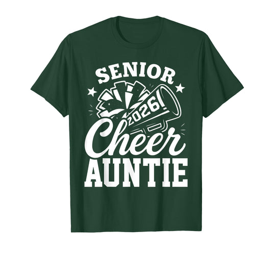 Proud Senior Cheer Auntie 2026 Cheerleader Class of 2026 T-Shirt