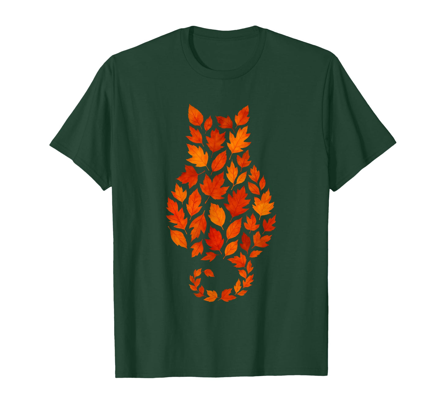 Minimalist Cat Lover Autumn Art Men Women Kids Funny Cat T-Shirt