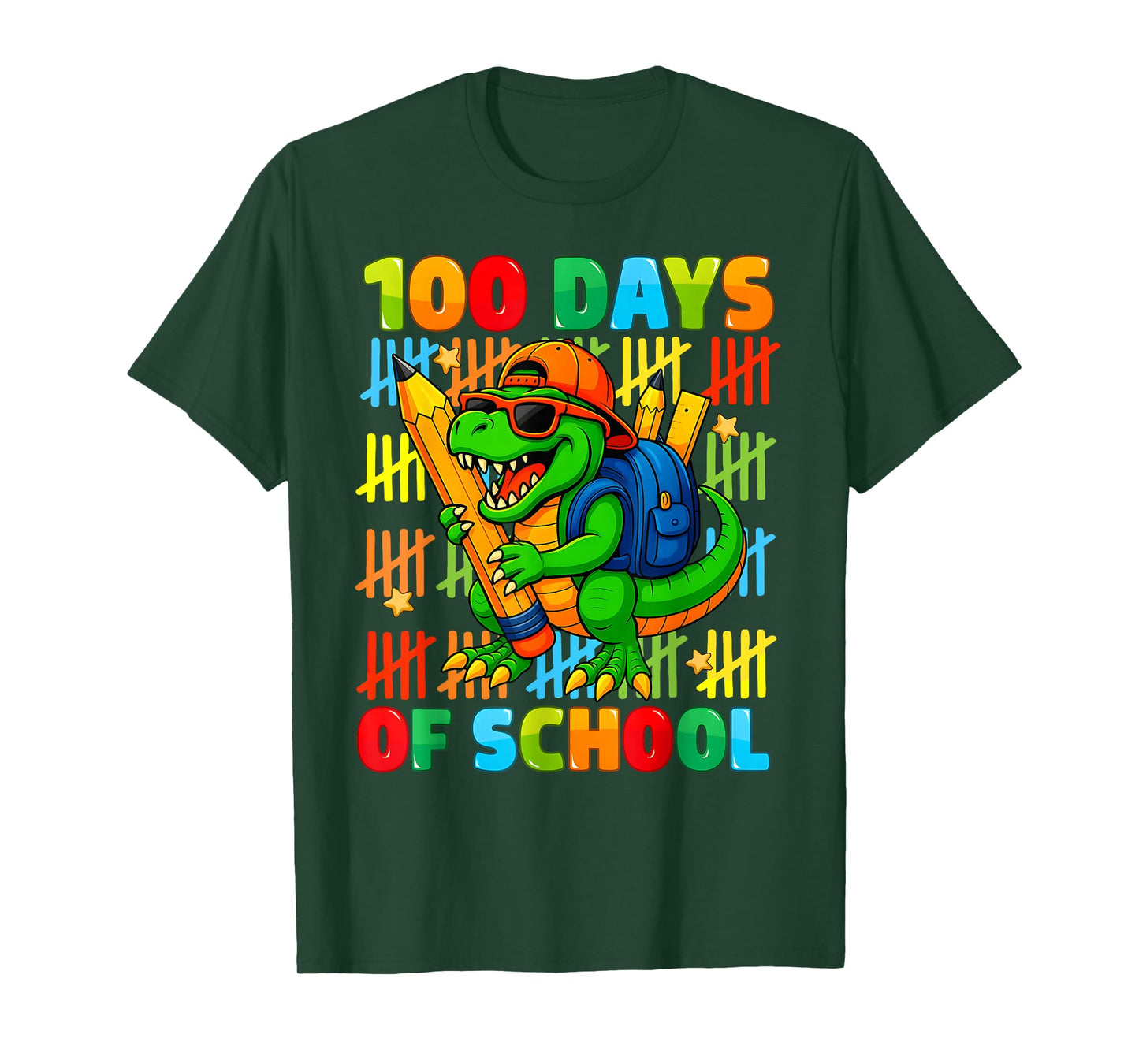 100th Day of School 100 Days Dinosaur for Boys Mens Kids T-Shirt