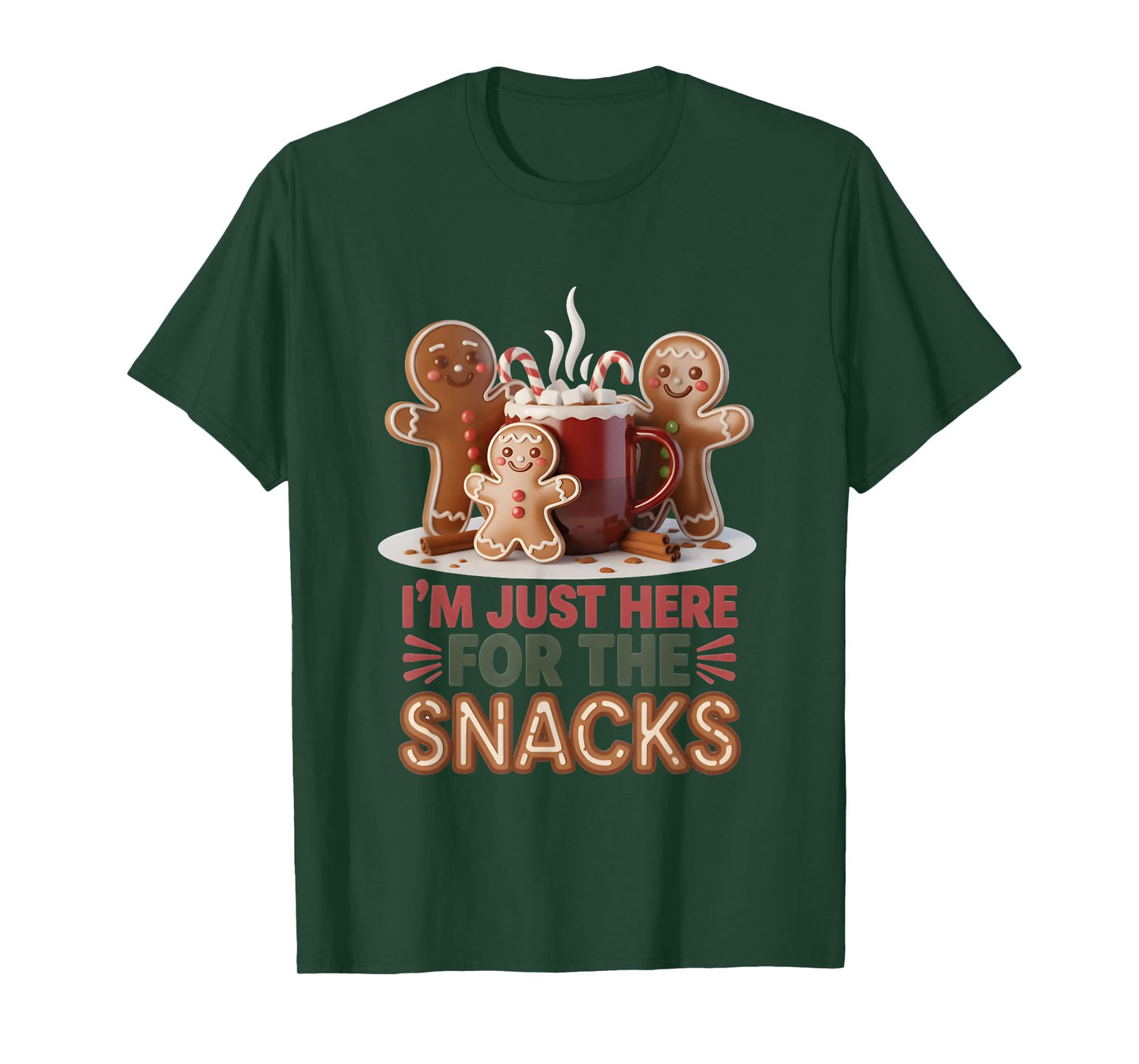 Gingerbread Holiday Snacks Funny Christmas T-Shirt