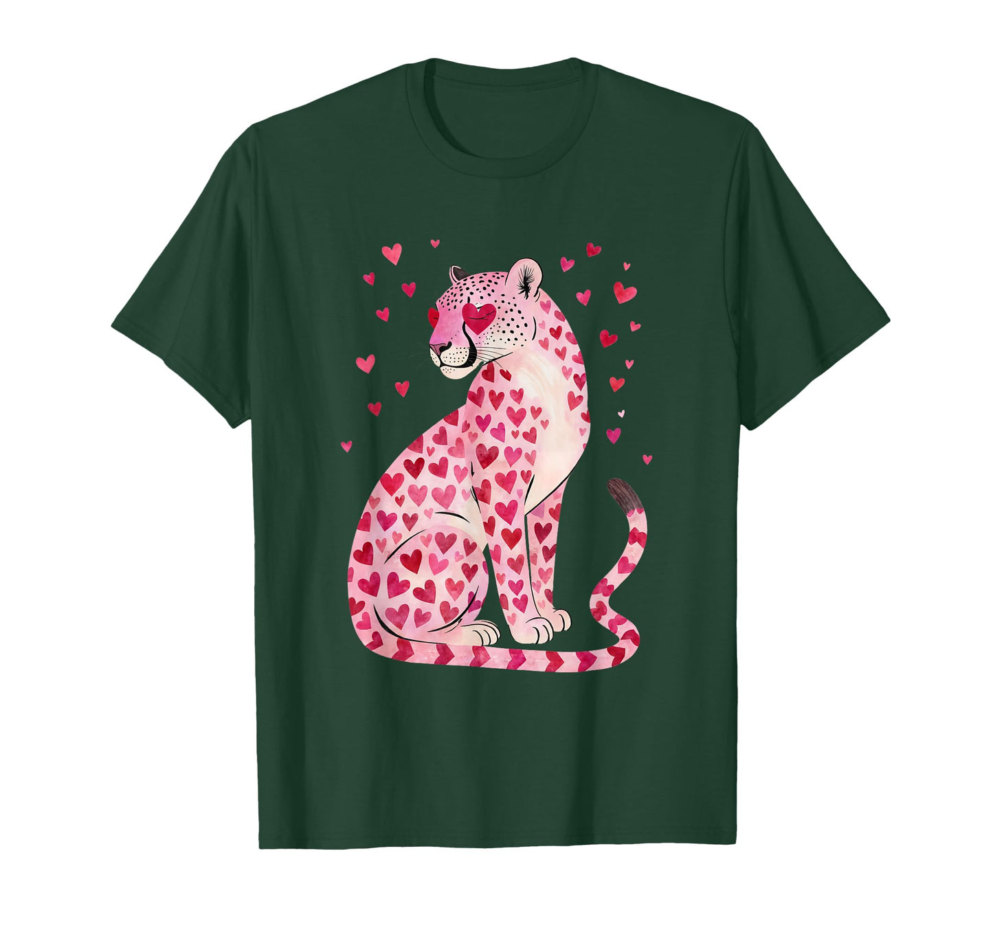 Cute Heart Pink Leopard Valentine T-Shirt