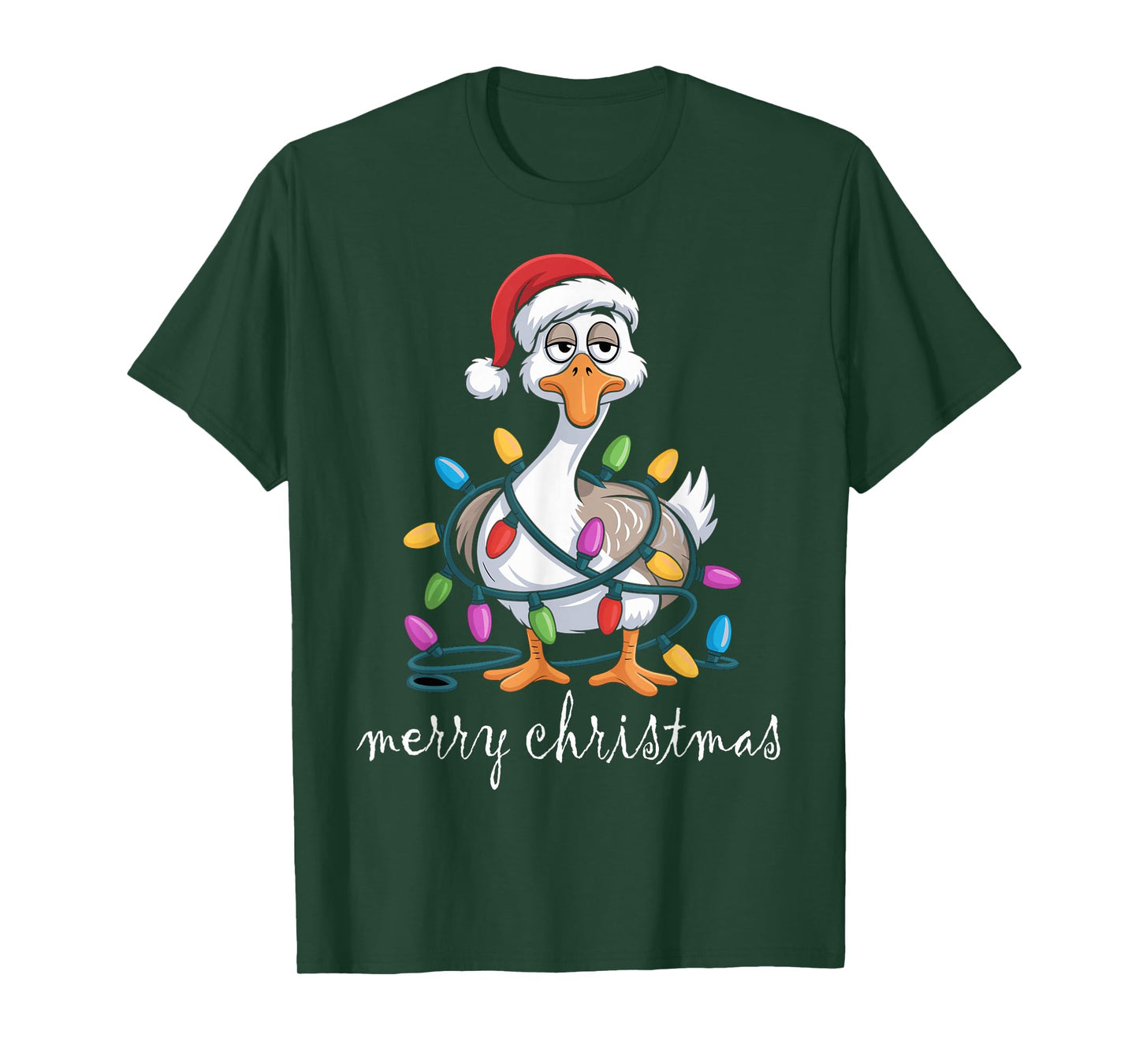 Funny Tired Goose Christmas Lights Silly Holiday Funny Goose T-Shirt