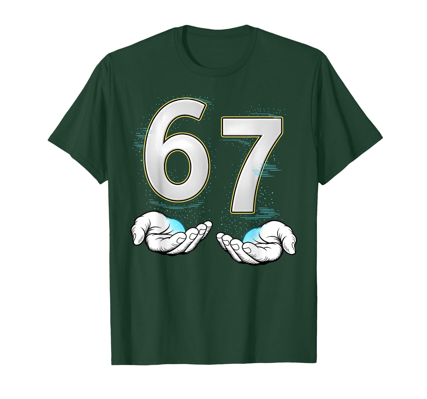 Funny Six Seven 6 7 Meme Gen Alpha Slang 6 7 Hands Boys Men T-Shirt
