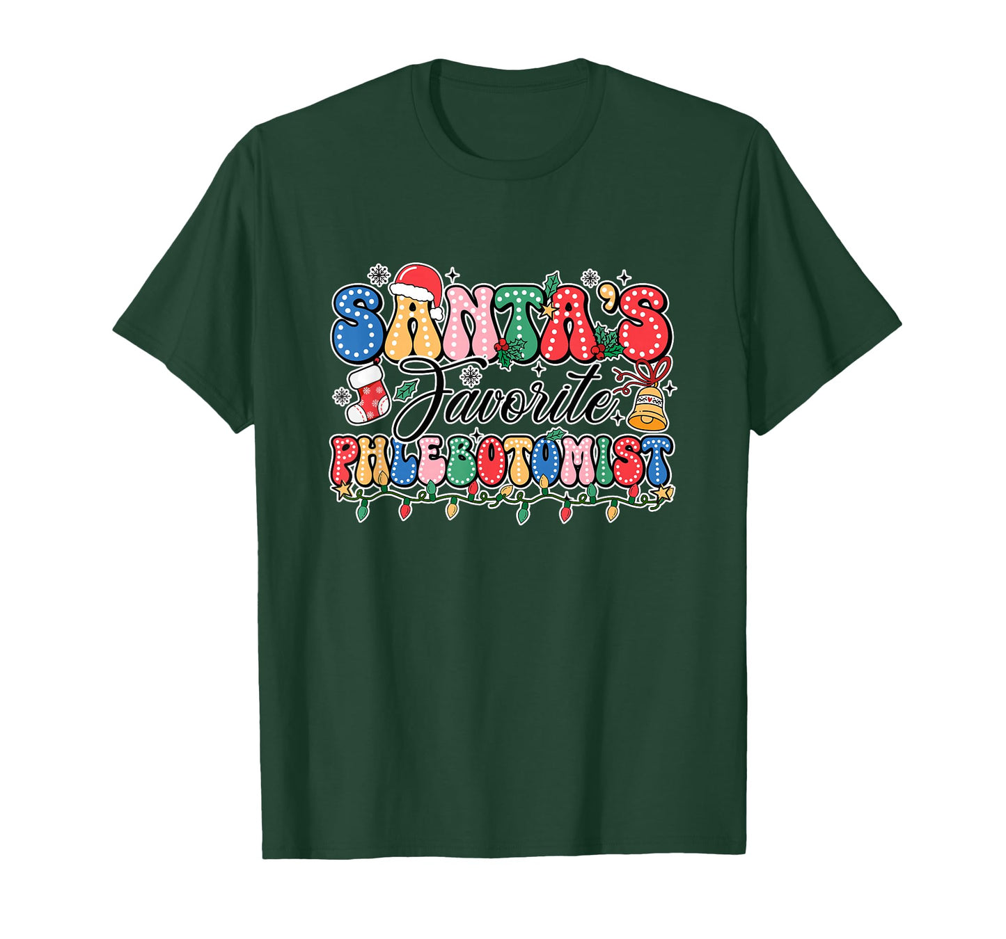 Funny Santa's Favorite Phlebotomist Christmas T-Shirt