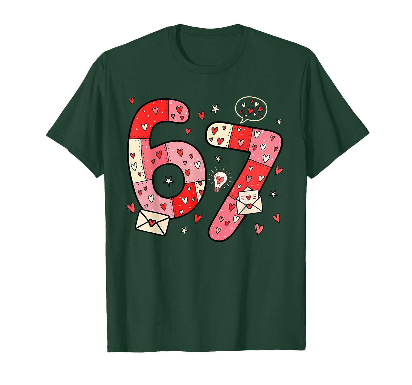 Six Seven 67 Meme Cool Valentine’s for Teens Boys Girls Kids T-Shirt