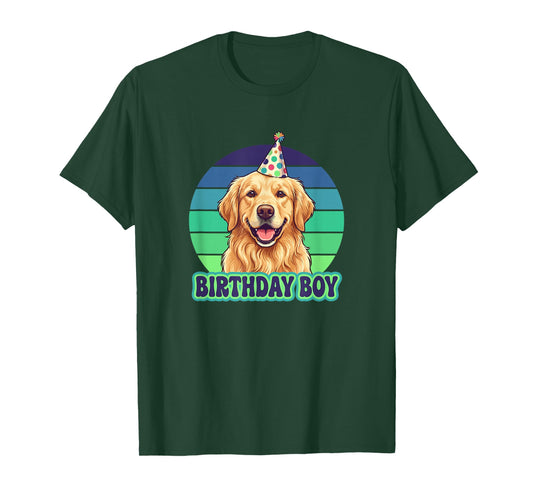 Golden Retriever Birthday Boy T-Shirt