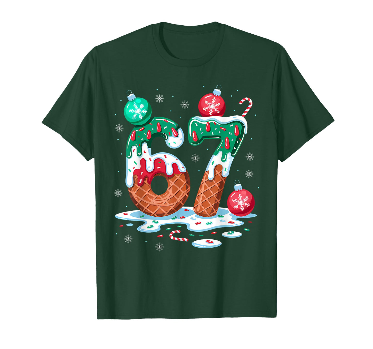 Christmas 67 Ice Cream Drip Meme Six Seven for Everyone T-Shirt