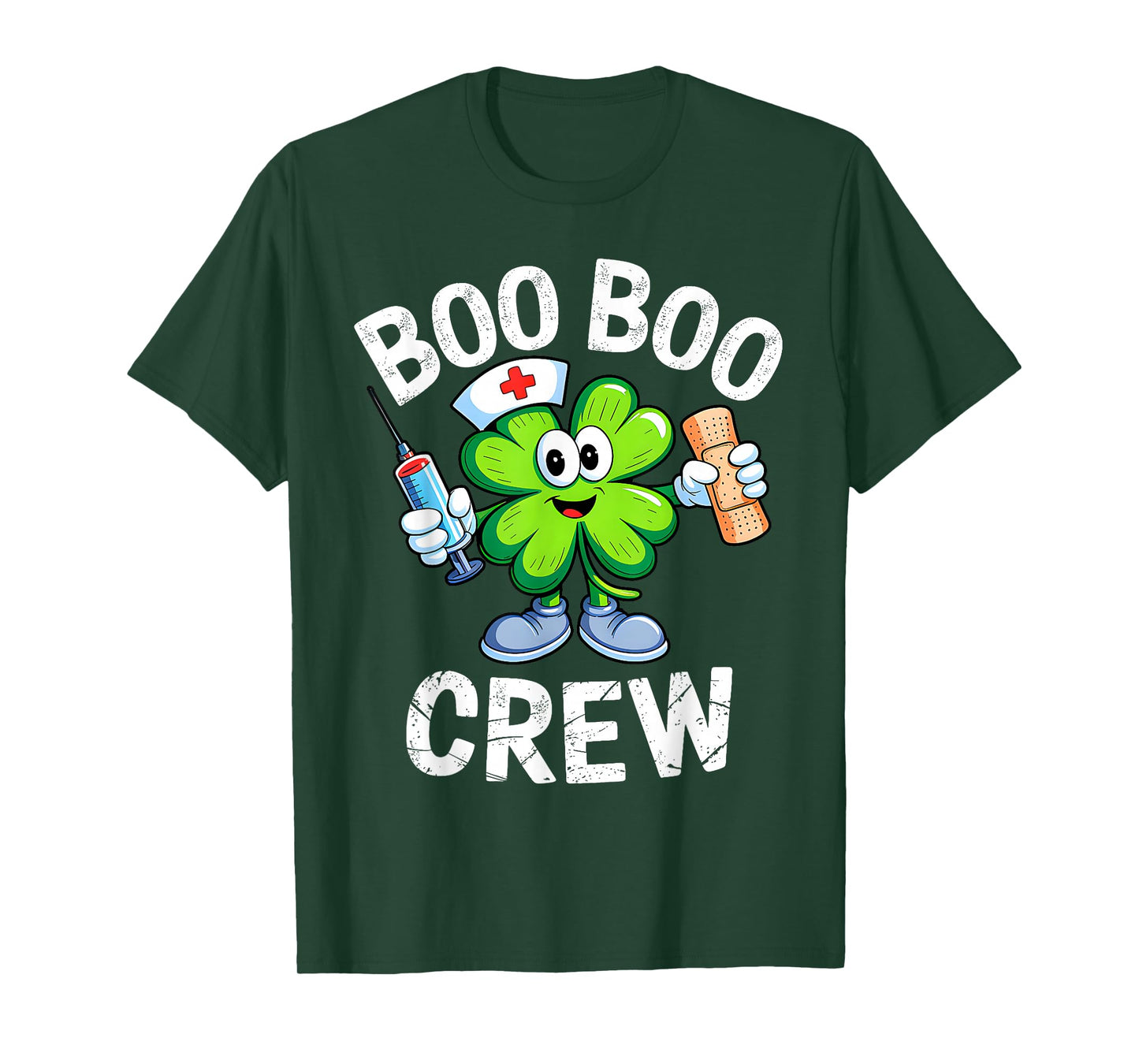 Boo Boo Crew St Patricks Day Nurse Scrub Top Saint Pattys T-Shirt