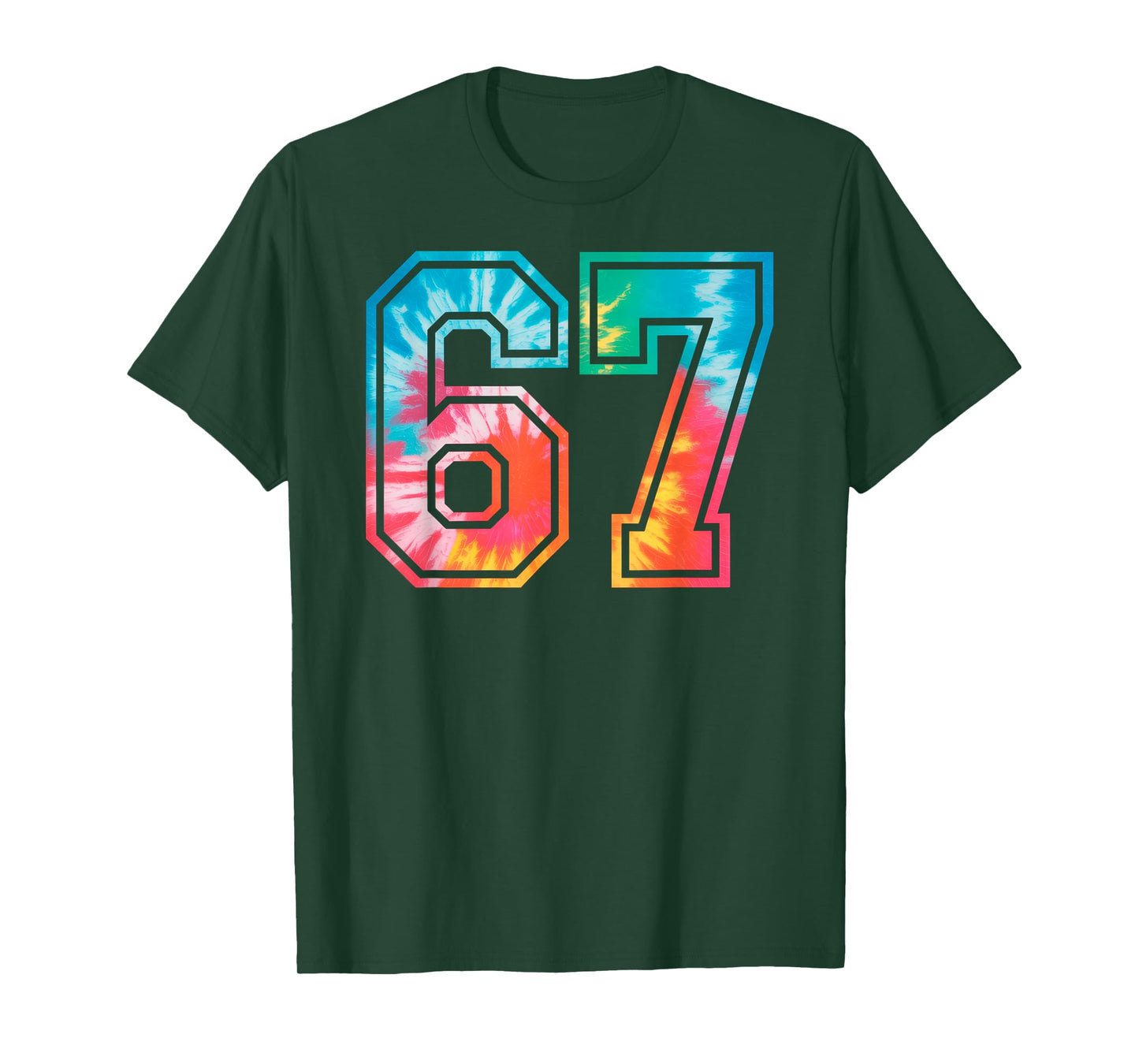 67 Number Meme Funny Six Seven Tie Dye Gen Alpha Slang T-Shirt