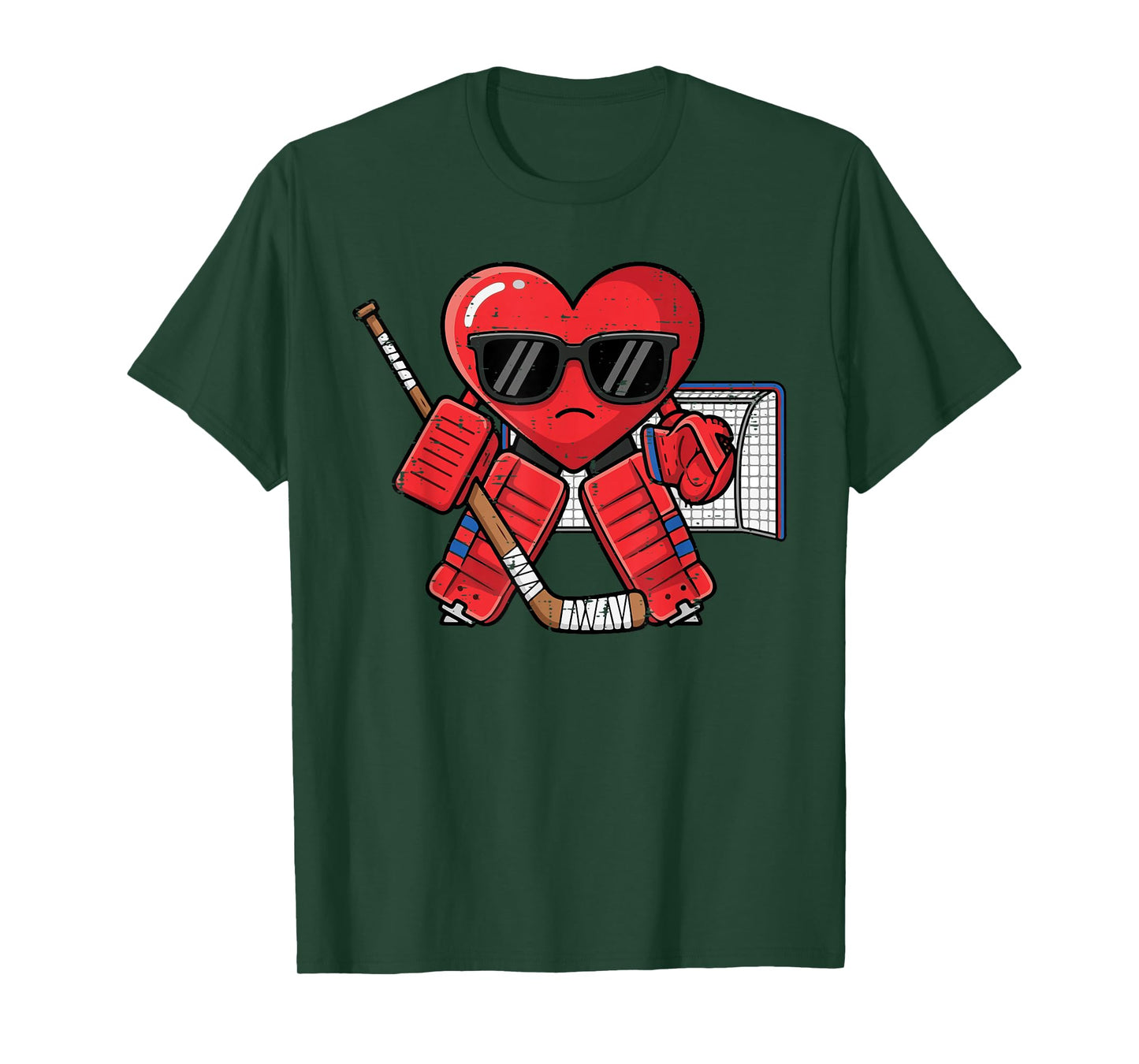 Valentines Day Heart Ice Hockey Goalie Men Boys Kids T-Shirt