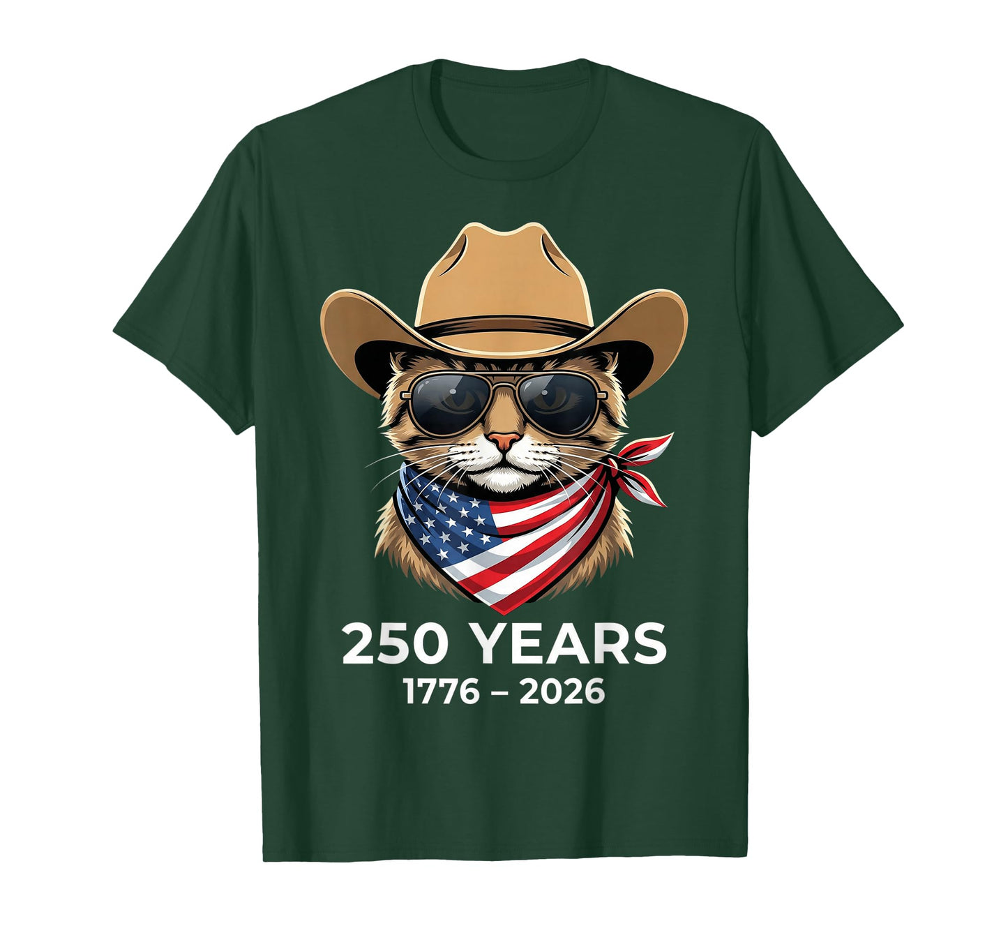 America Flag 250 Anniversary USA Shirt Cat 4th of July T-Shirt
