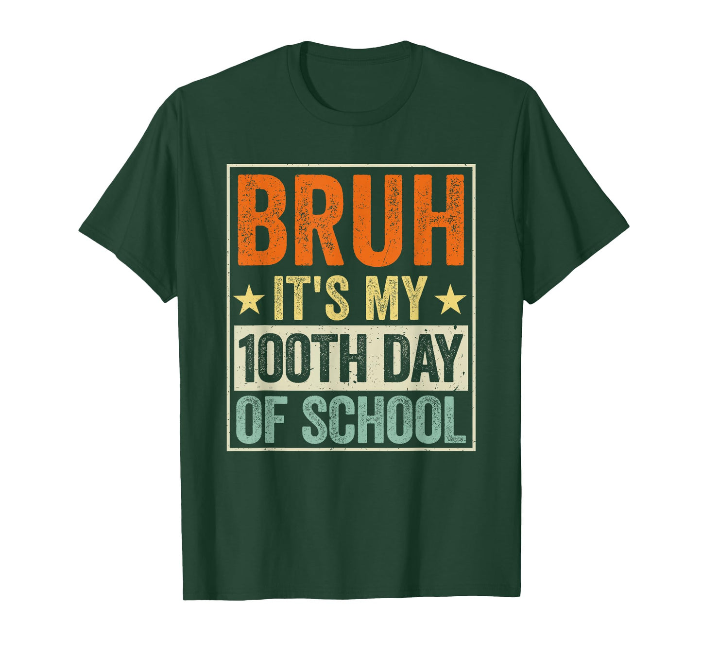 Bruh It's My 100th Day of School Boys Kid 100 Days of School T-Shirt