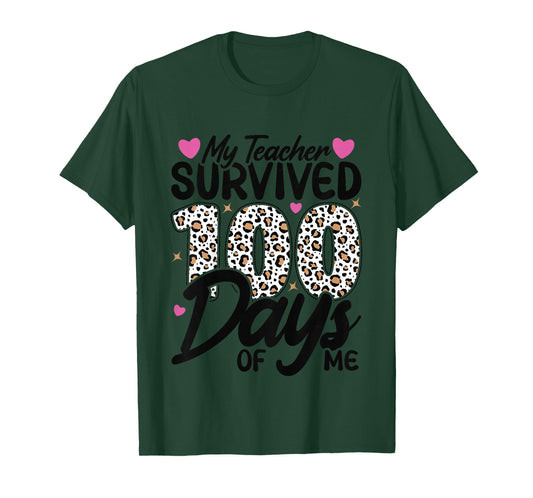 My Teacher Survived 100 Days of Me 100th Day of School Boys T-Shirt