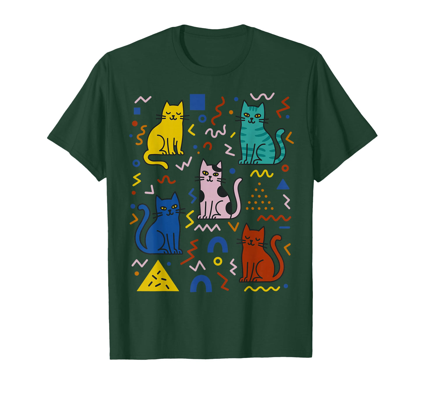 Retro Postmodern Cat Art Cute Modern Graphic T-Shirt