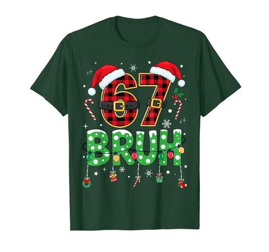 Bruh 67 Six Seven 6 7 Meme Christmas Funny Boy Girl Kids T-Shirt