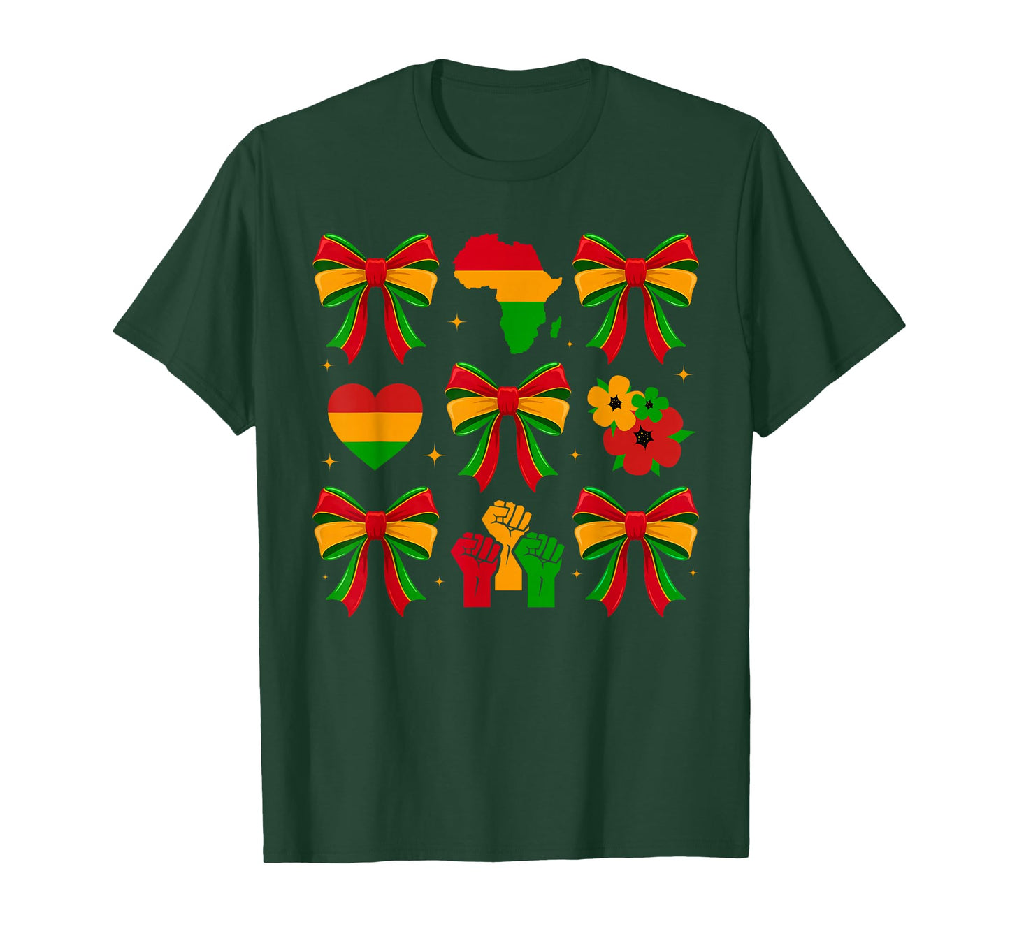 Black History Month Coquette Bow African American Women Girl T-Shirt