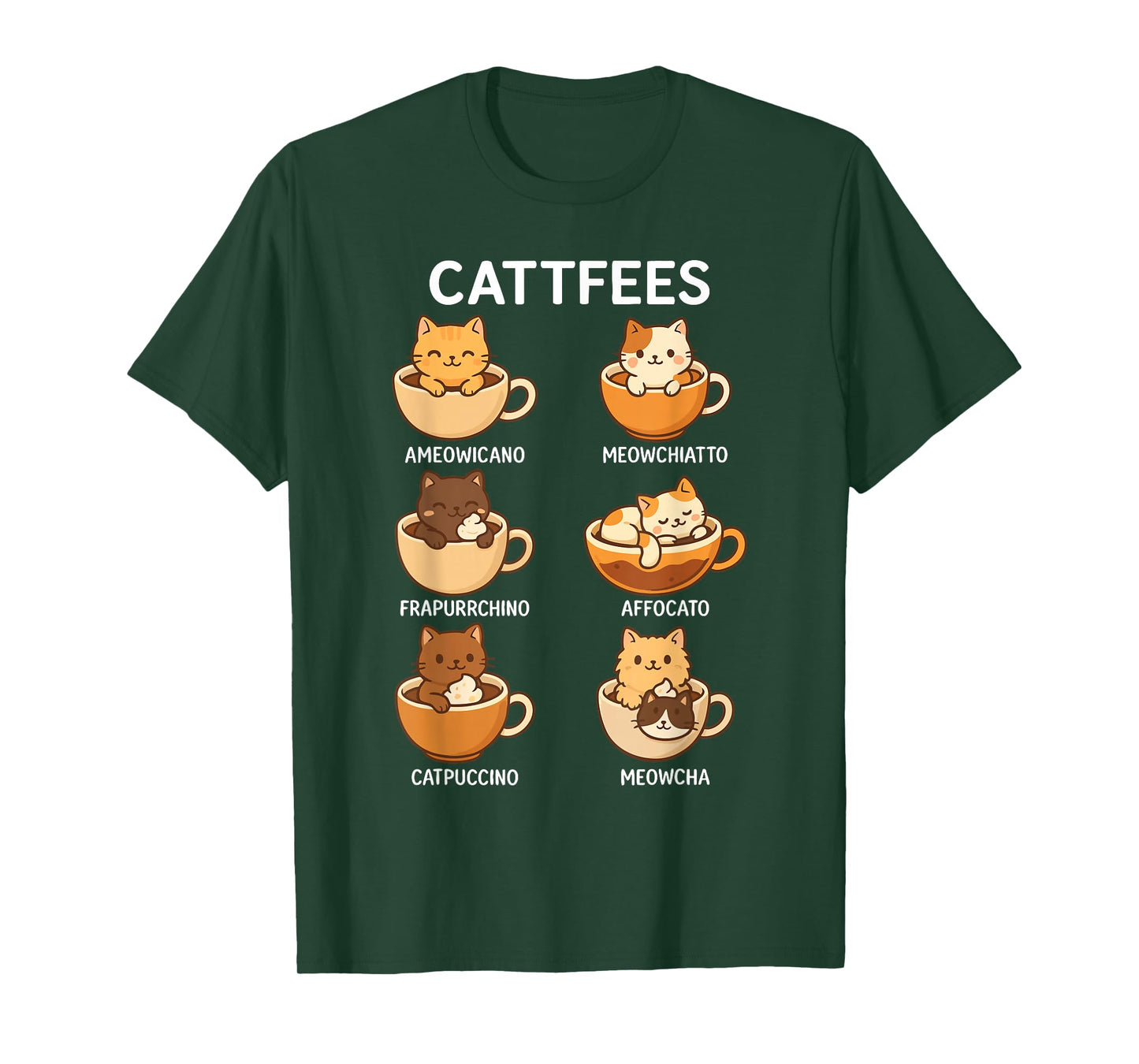 Cattfees Cute Cats Coffee Lovers Men Women T-Shirt